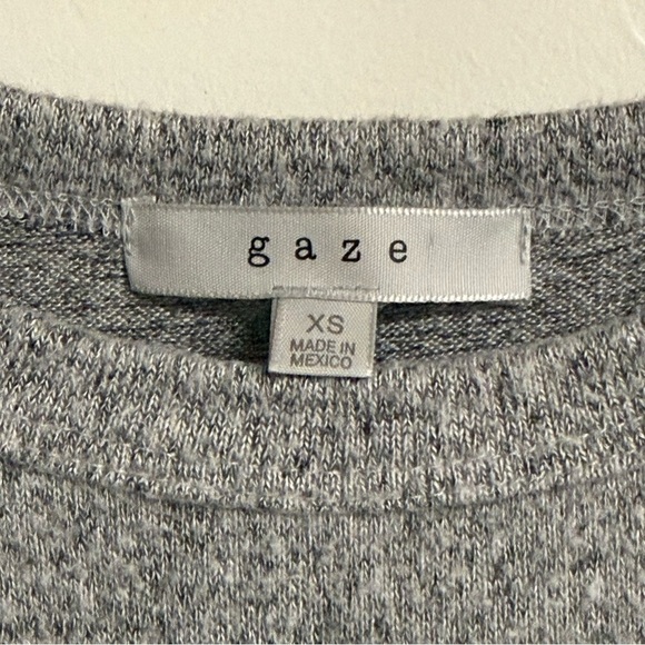 Heather Gray Long Sleeve Knit Sweater by Gaze Crew Neck Pullover XS - Picture 4 of 5
